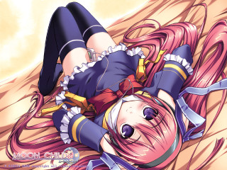 Anime girl blowing hair lying - chizuko yoshida free wallpaper