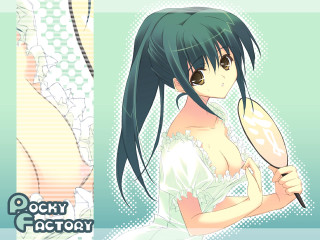 Surprised green haired girl mirror - a woman holding free wallpaper