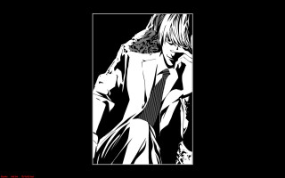 Woman tie blackwhite manga smile - a white frame free wallpaper