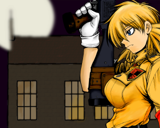 Cartoon woman beer gun building - a cartoon of a woman holding free wallpaper