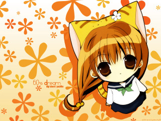 Anime girl yellow hat cat - a yellow hat free wallpaper