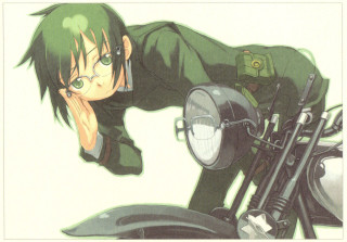Green man motorcycle portrait eyewear - his hand free wallpaper