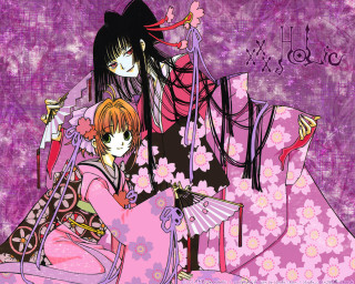 Anime girls couch fan flower - fantasy art free wallpaper