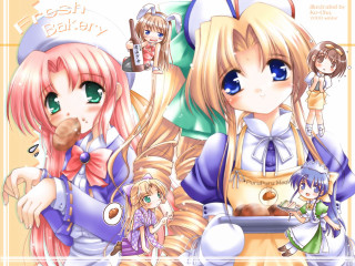 Anime girls long hair blue 15 - a tray of food free wallpaper
