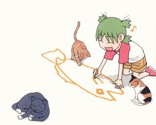 Cat green hair musical artist - a cat and a cat free wallpaper