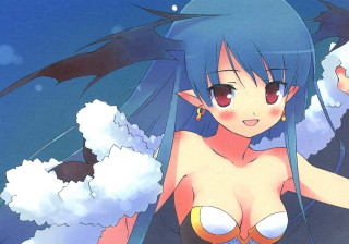 Blue hair bikini clouds rayonism - blue hair free wallpaper