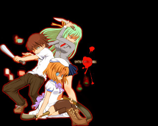 Anime couple blood roses school - a couple of anime characters free wallpaper