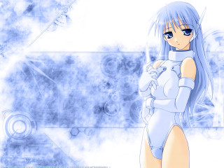 Anime girl blue hair white 4 - blue hair free wallpaper