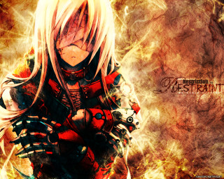 Blonde woman red outfit sword - a red outfit holding free wallpaper