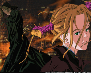 Blonde woman purple tie black 2 - poster art free wallpaper