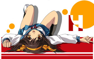 Woman crossed legs hat beard - kyoto animation free wallpaper