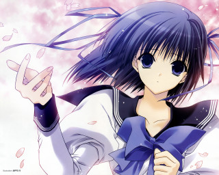 Anime girl blue hair purple - blue hair free wallpaper