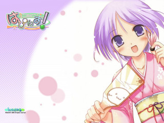 Purple hair girl clock cellphone - a purple background free wallpaper