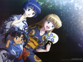 Anime characters fireworks starry sky - a sky free wallpaper