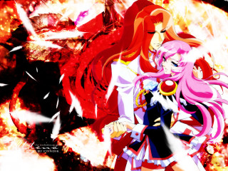 Fire women autumn anime embers - a poster free wallpaper
