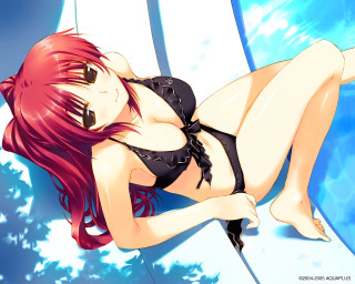 Woman bikini surfboard water posing - a surfboard free wallpaper