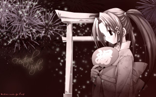 Girl fireworks happynewyear japanese manga - firework free wallpaper