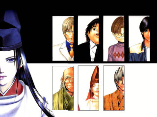 Anime group hats glasses suit - a group of anime characters free wallpaper