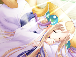 Sleeping girl cat hat furry 2 - her head and a cat free wallpaper