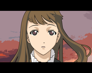 Girl longhair whiteshirt redsky evening - cel free wallpaper