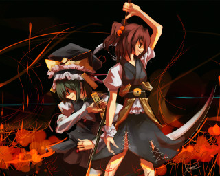 Anime characters field flowers swords - a field of flowers free wallpaper