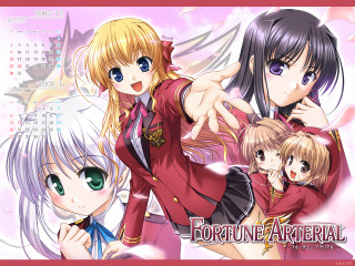 Anime girls calendar pink blossoms - serial free wallpaper