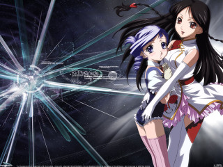 Anime girls starry sky space - bright free wallpaper