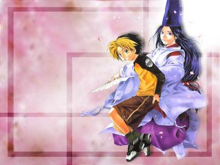 Anime couple pink background square - baiōken eishun free wallpaper for desktop