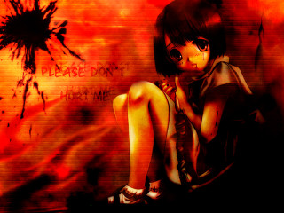Girl blooded wall anime torii - bloody free wallpaper