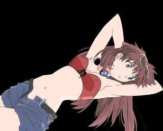 Woman redbikini ayakorokkaku officialart sotsart - her leg up free wallpaper