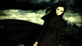 Woman black dress coat gothic - a dark sky free wallpaper