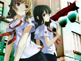 Two anime girls school uniform - serial free wallpaper