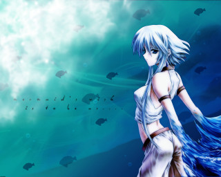 Woman fish sky anime dolphin - fish free wallpaper