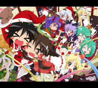 Anime christmas group santa reindeer - toyism free wallpaper