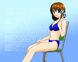 Women bikini chair phone blue - below free wallpaper