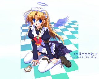 Anime girl checkered floor clock - floor free wallpaper