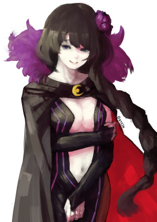 Purple haired woman furry cape - a red cape free wallpaper