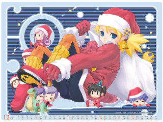 Christmas girls santa reindeer puzzle - a calendar free wallpaper