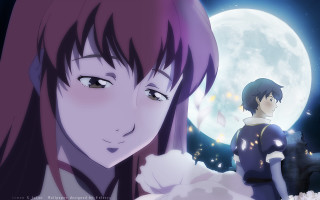Girl man cat moon night - a cat in front free wallpaper