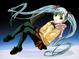 White haired girl yellow jacket - long white hair free wallpaper