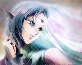 Anime elf sword longhair pinkblue - long hair and a cat ears free wallpaper