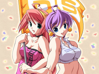 Anime girls banner eizan kikukawa - a banner in the background free wallpaper