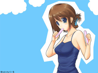 Alice prin brushing teeth blue - cloud behind her free wallpaper