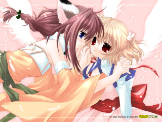 Anime couple bed pink furry - a bed together free wallpaper