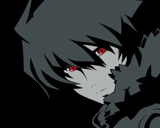 Red eyes black cat fur - his shoulder free wallpaper