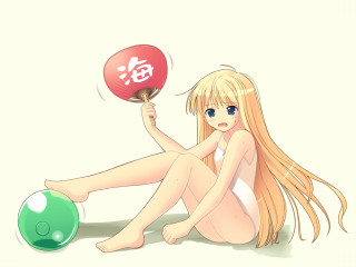 Cartoon girl balloon chinese character - a balloon free wallpaper