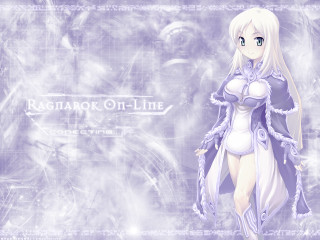 White haired anime girl purple - a anime character free wallpaper