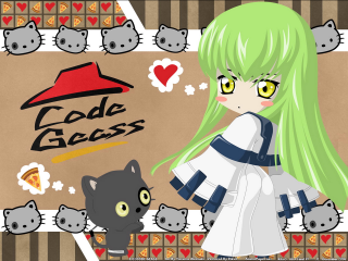 Aya goda greenhair yelloweyes cat - a pizza free wallpaper