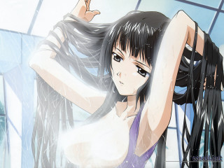 Woman black hair wind shower - the wind free wallpaper