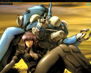 Cartoon robot girl woman gun - ghost in the shell free wallpaper